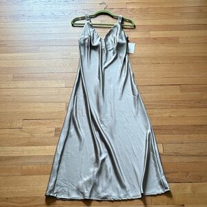 NWT taupey silver slip dress